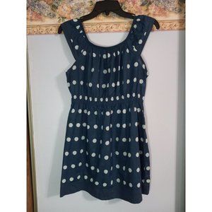 Edme & Esyllte Anthropologie 6 Blue Polka Dot Casual Going Out Unlined Mini Dres